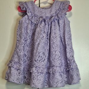 Lavender Dress With Lace And Ruffle